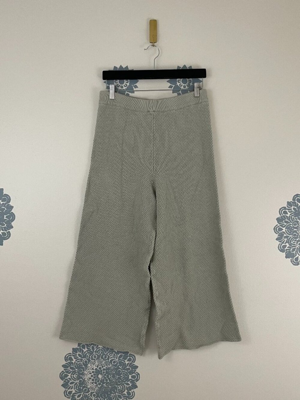 Free People Beach Hailee Sweater Knit Pants in Khaki Green Size Large